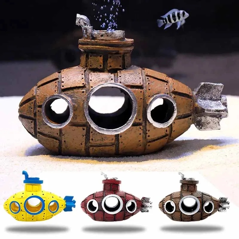 Marine Aquarium All In One - زينة على شكل غواصة من الراتنج