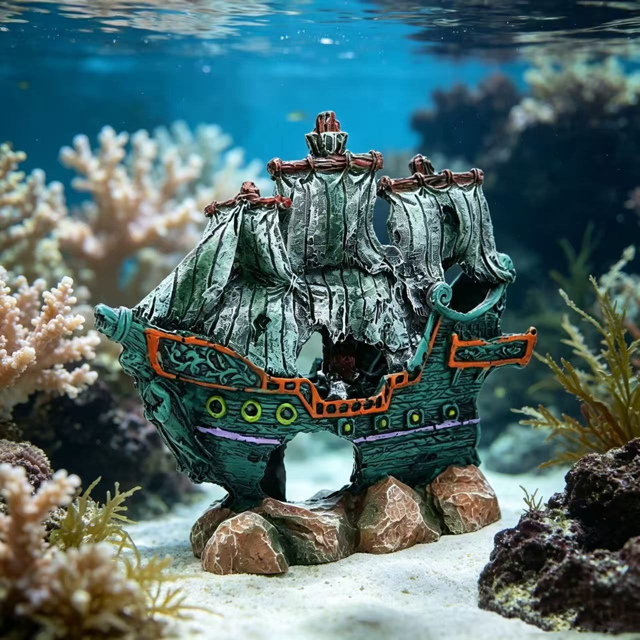 زينة حوض السمك على شكل قارب شر - مراجعة Aquarium Marina وسعره