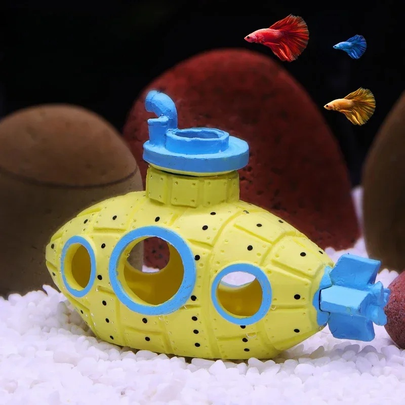 زينة على شكل غواصة من الراتنج  - مراجعة Marine Aquarium All In One وسعره